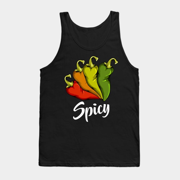 Spicy Chili Peppers Hot Vegetables Chilis Tank Top by Lumio Gifts